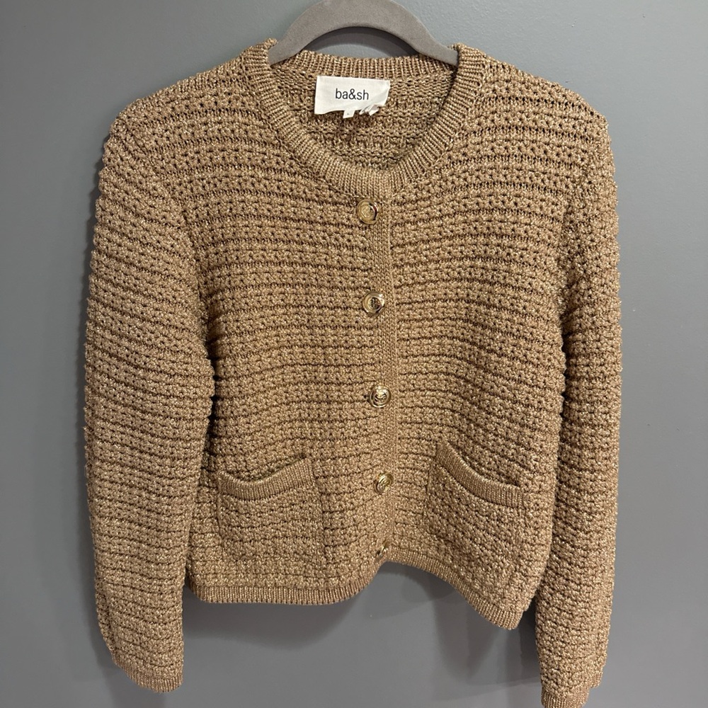 ba&sh Women's Brown Cardigan Sweater